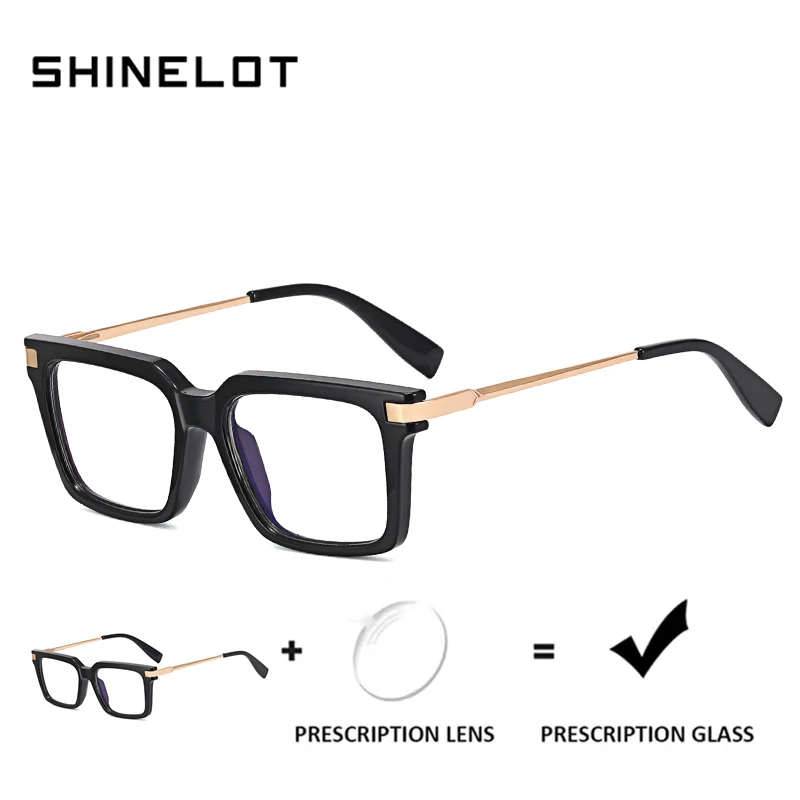 

SHINELOT 93397 Business Men Myopia Eyewear Prescription Reading Glasses Optical Anti Blue Light College Student Boy Eyeglasses