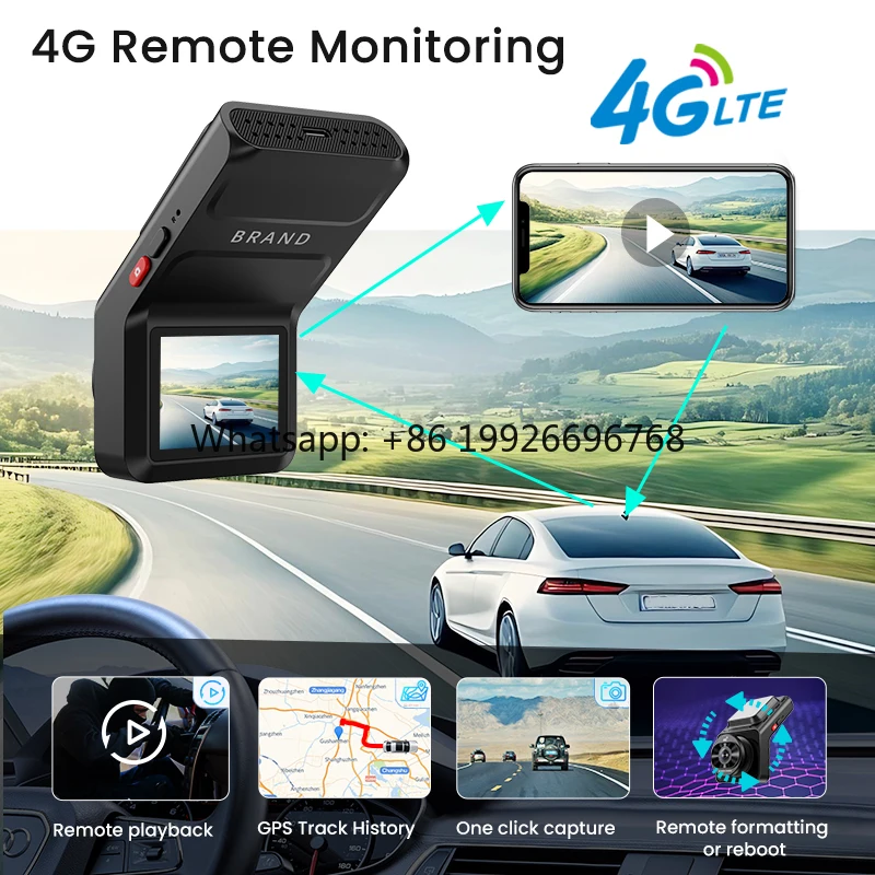 

2Camera 4K Car Dash Cam GPS 4G WiFi Dashcam Monitoring Front and Rear 4K+1K Night Vision Black Box With Real Time View OnThe APP