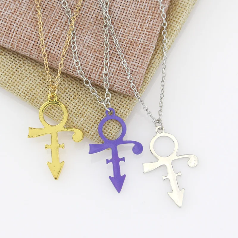 RIP Famous Singer Prince Memorial Symbol Love Logo Purple Rain collana con ciondolo di alta qualità Singer Artist Prince Gifts