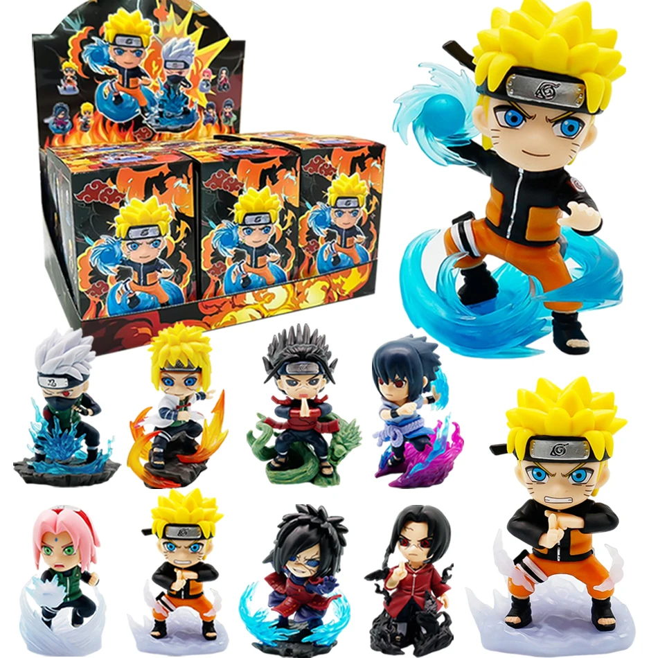 

me Naruto blind box Figures Model Ornament Anime Uchiha Sasuke Sakura Cosplay Action Figurine Model Toys Decorations Gifts