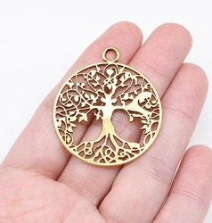 WYSIWYG 2pcs 40x35mm Tree Of Life Charm Pendants For Jewelry Making Tree Of Life Pendants Charm