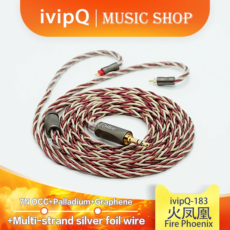 ivipQ-183 Fire Phoenix HIFI Earbud IEM Wire High-end Earphone Upgrade Cable with 2.5/3.5mm/4.4mm MMCX/0.78mm 2Pin for Performer5