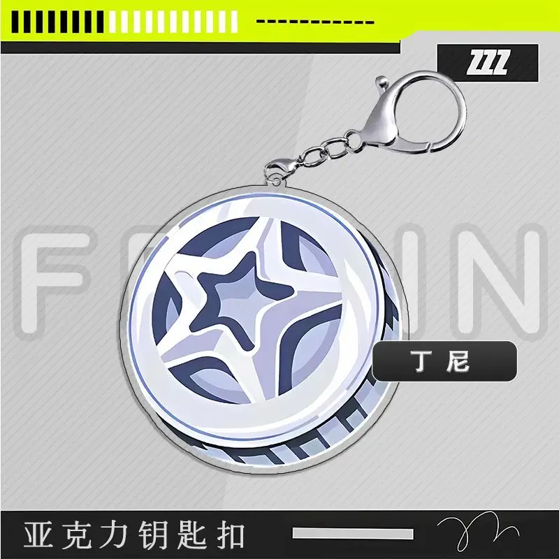 New Zenless Zone Zero pixel Keychain  Hoshimi Miyabi Von Lycaon Nicole Cartoon Anime Pendant Key Ring Jewelry Badge Gift