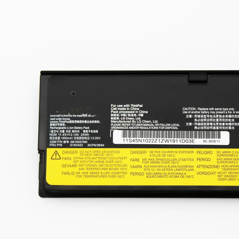 01AV424 Laptop Battery For T470 T570 P51S P52S T480 T580 01AV422 01AV423 01AV425 01AV427 SB10K97580