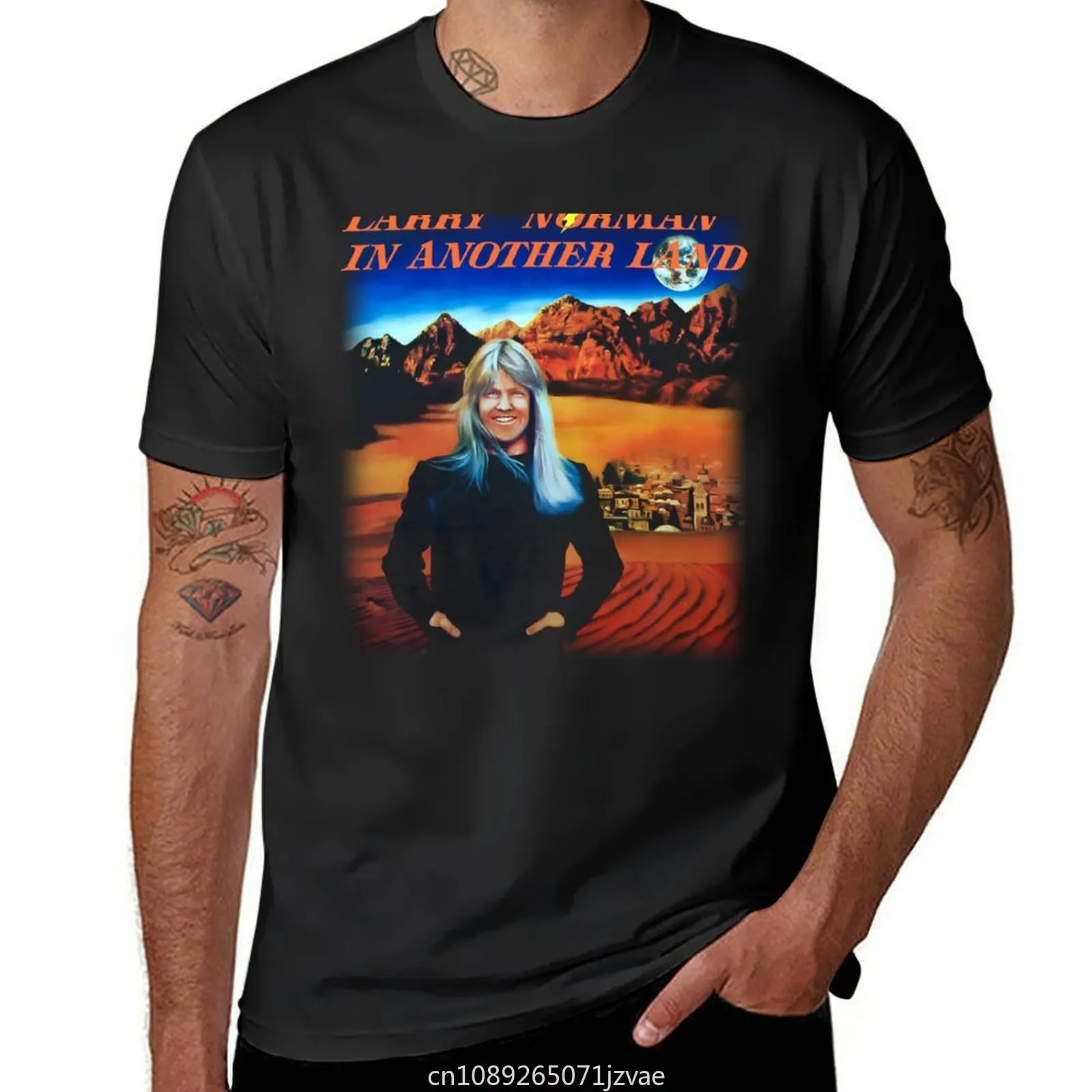 Larry Norman - In Another Land (On Black) T-Shirt tops for a boy hippie clothes aesthetic clothes mens graphic t-shirts funny