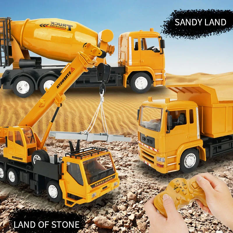 1:24 Remote Control Truck Crane Toys 2.4G RC Lift Simulation Engineering Crane Eletric Model Children\'s Toy Model RC Car Gift