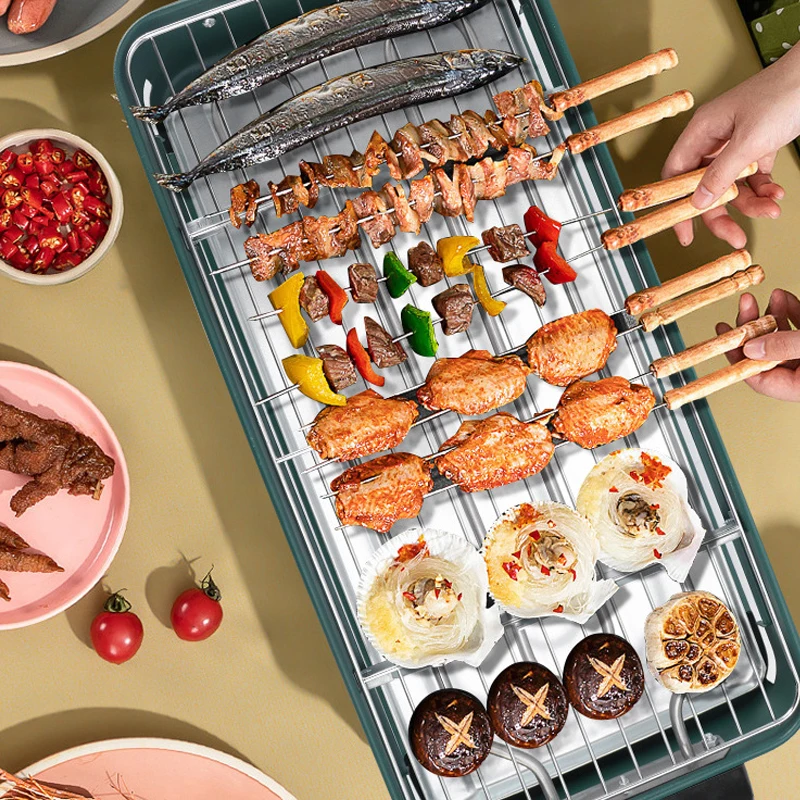 Parrilla eléctrica de barbacoa para el hogar, máquina de horno de carne de ternera sin humo, Teppanyaki, 220V