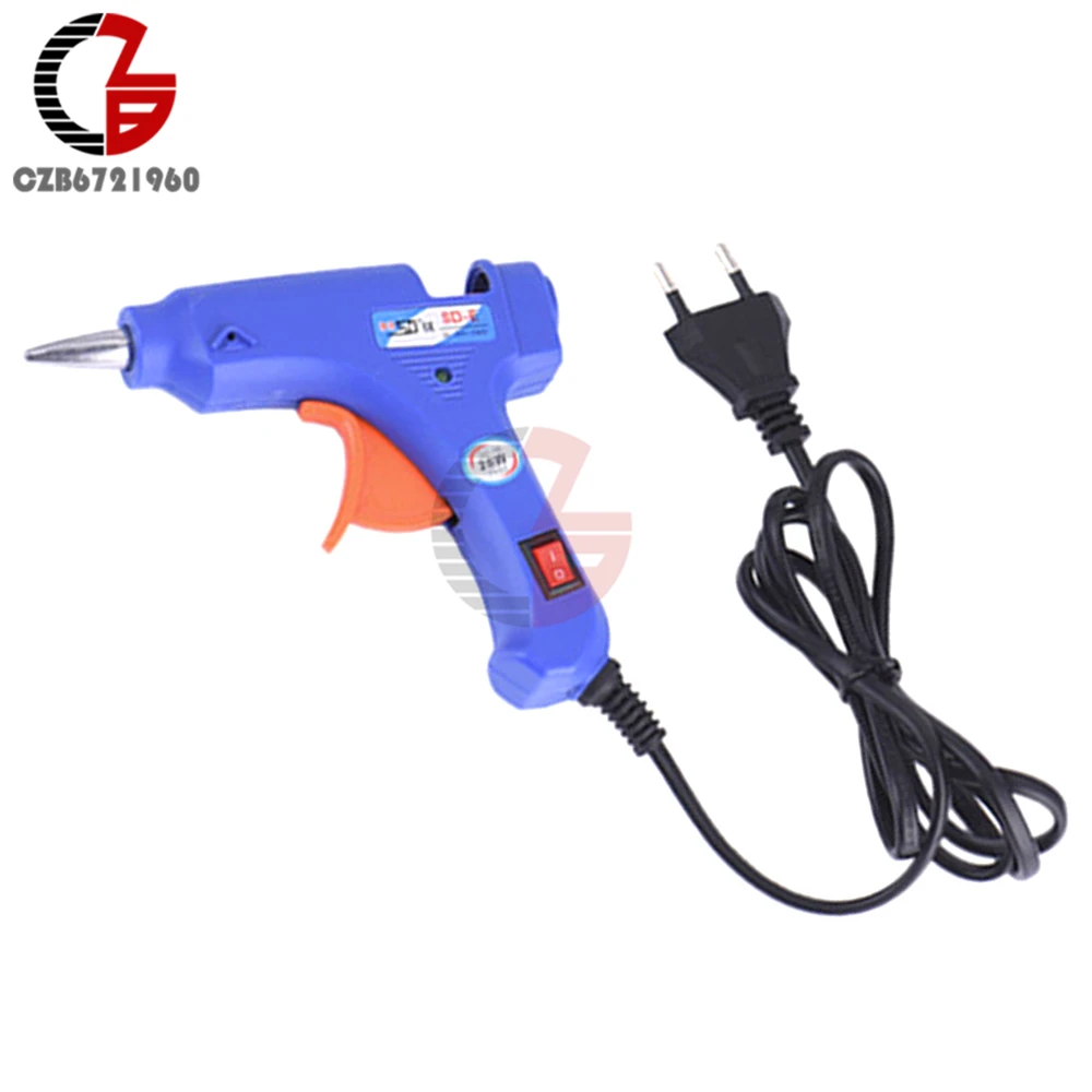 20W EU Plug Hot Melt Glue with 7mm Glue Stick Industrial Mini Guns Thermo Electric Heat Temperature Tool