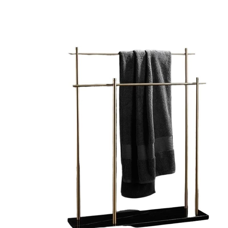 Marbre en laiton sans perforation, porte-serviettes, porte-serviettes du sol au plafond, salle de bain, support de séchage, porte-serviettes