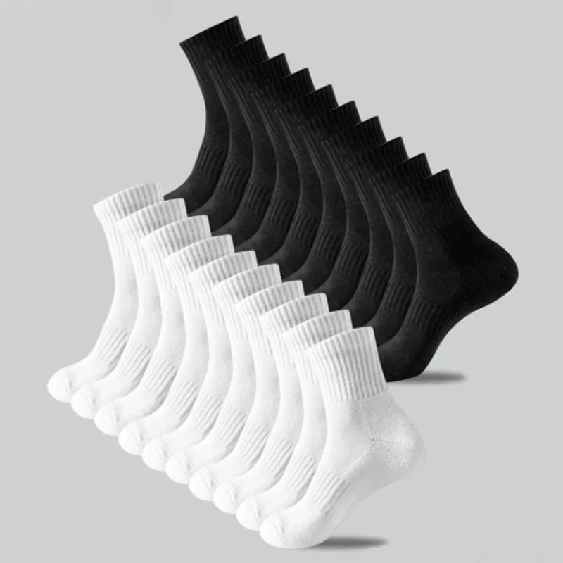10/20/30 Paar neutrale, einfarbige, wadenlange, runde Socken für Frühling und Herbst, schweißabsorbierend, atmungsaktiv, Ganzjahres-Sportsocken – Detail 2