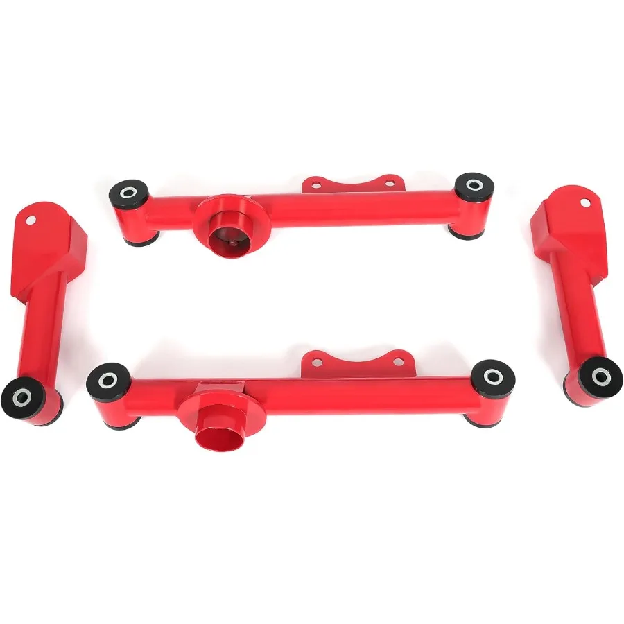 チューブラーコントロールアームとサブフレームキット、リアアッパーロワー、1979-2004年式フォード・マスタング・コブラ対応、スチール製、パウダーコーティング済み、レッド