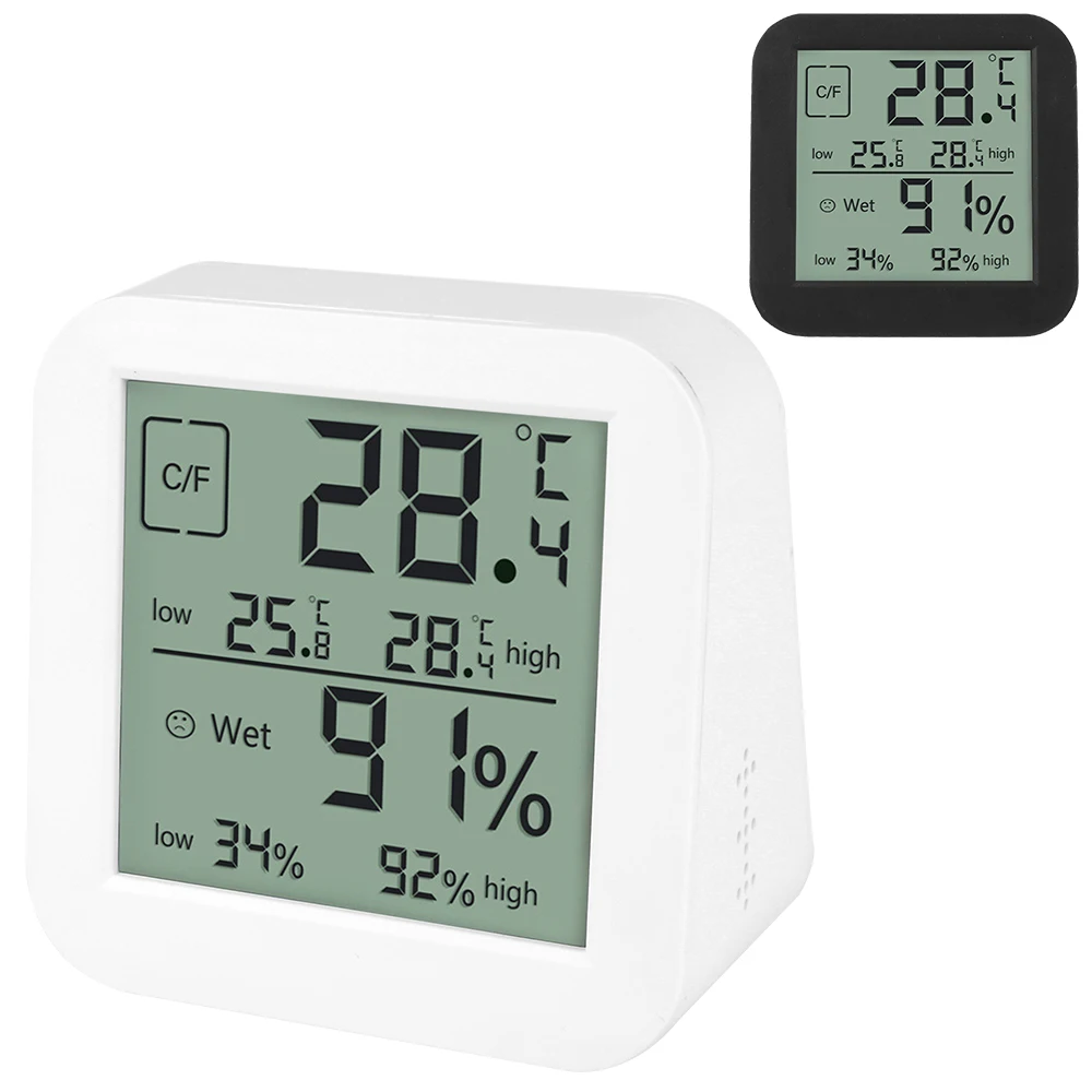 Hygrothermograph Touching Screen Multifunctional Humidity and Temperature Meter Indoor Dual-Screen Table Clock LCD Digital