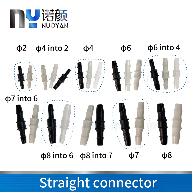 20PCS Ink Tube straight connector For Thread UV Tube UV ink hosefor Epson xp600/DX5/DX7 printhead ink tube pipe/damper connector