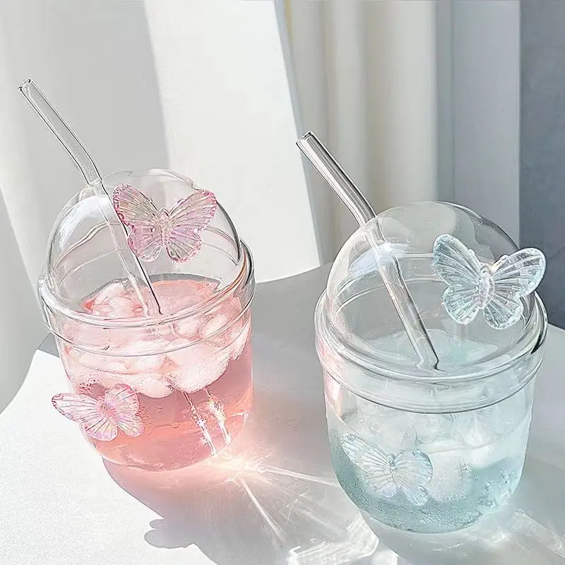 Butterfly Transparent Twisted Glass High Beauty Water Cup Beer Glass Household Juice Whiskey Glasses Cold Drink Glassware