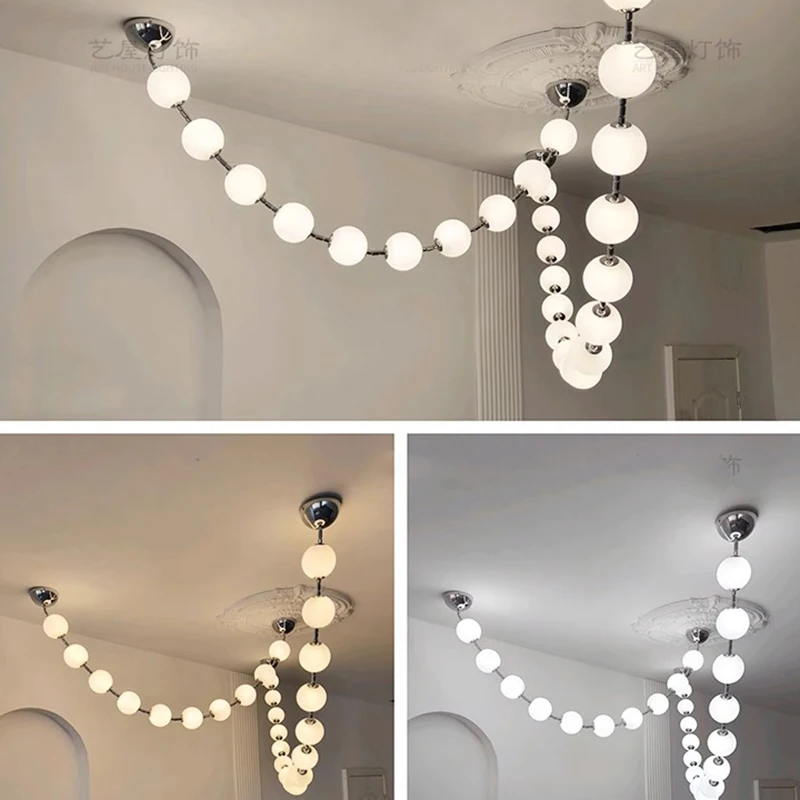 Leichte Luxus-LED-Treppenpendelleuchte, Wohnzimmerpendelleuchte, Esszimmerpendelleuchte, Innenbeleuchtung