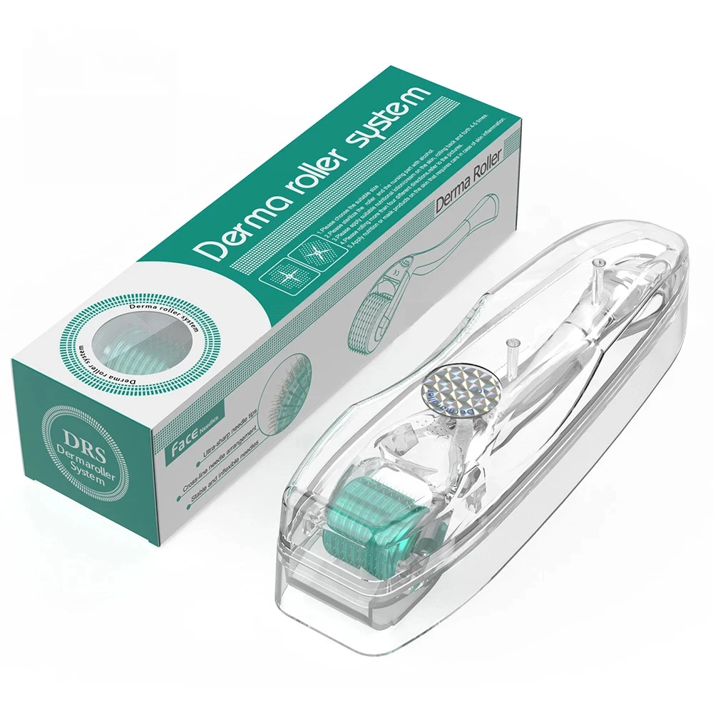 DRS-Microneedling Face Roller para mulheres e homens, ferramenta de cuidados com a pele, crescimento da barba do cabelo, estojo de armazenamento