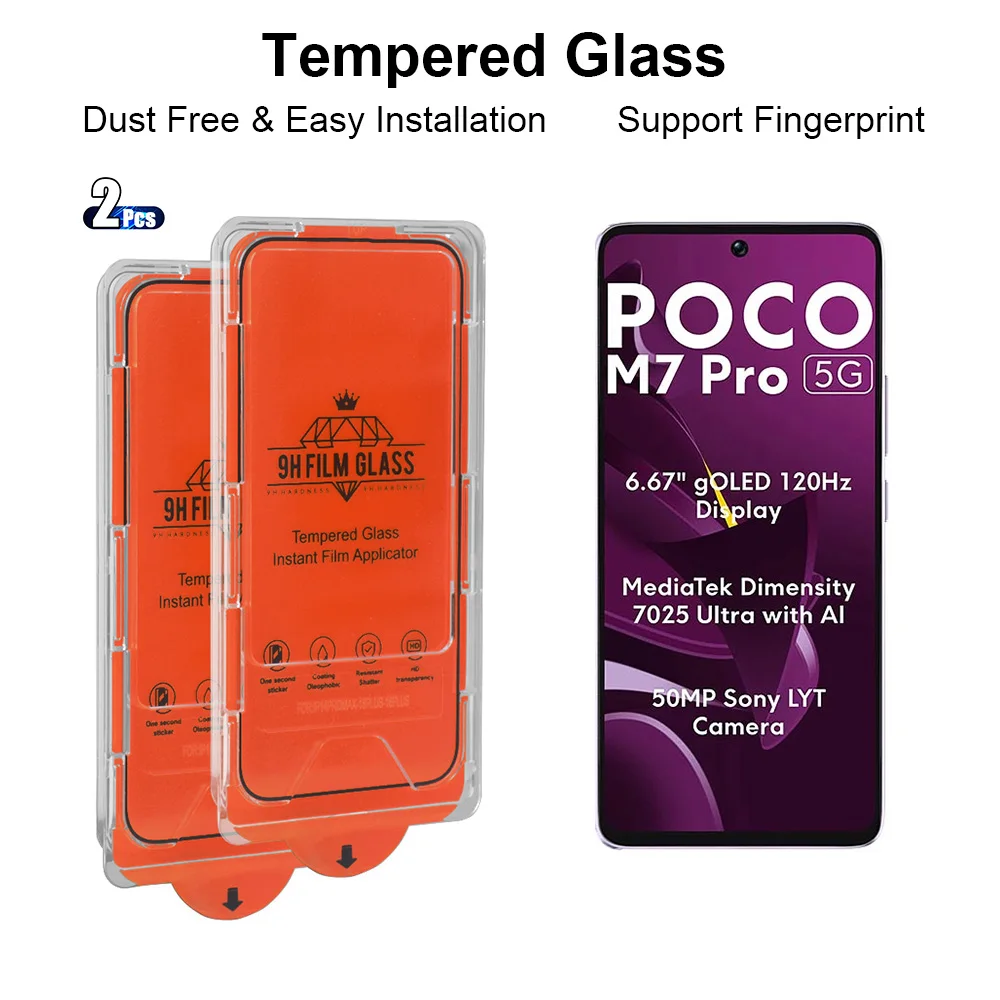 2Pcs Hd Tempered Gl…