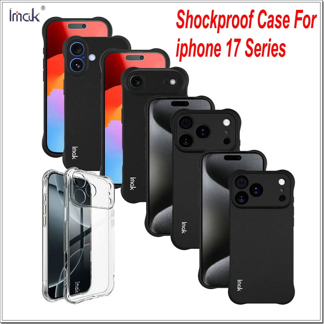 

For iPhone 17 PRO MAX AIR Case IMAK Shockproof Clear Transaprent Slim Soft Silicone TPU Back Cover For iPhone17 Air Phone Cases