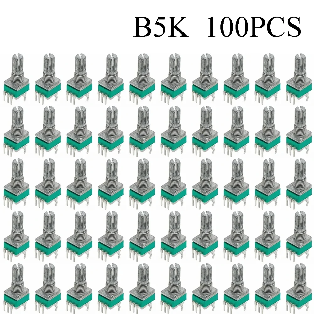 100PCS RK097 Präzision Linear Potentiometer Vertikale Single Link Schaft 15mm D achse B2K B10K B20K B50K B100K B500K B1M