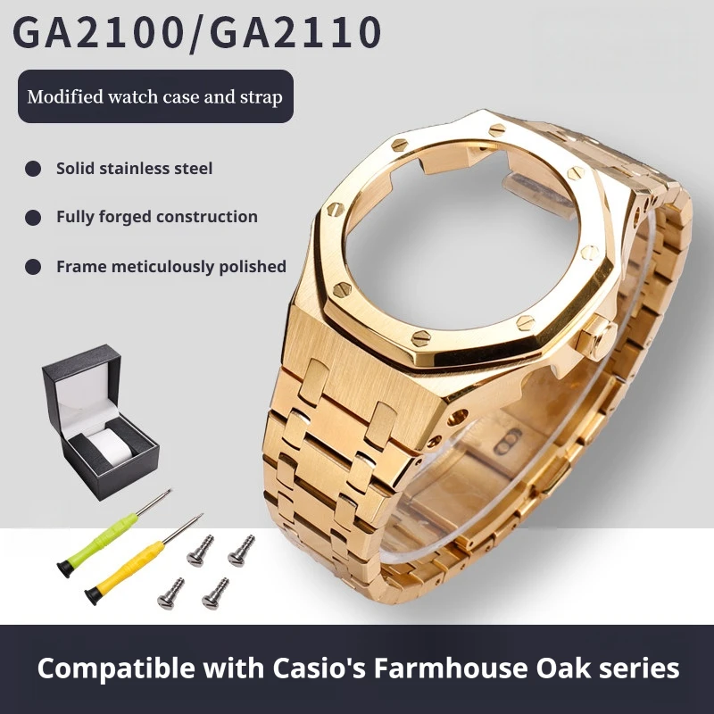 for-casio-2100-2110-watch-case-watchstrap-stainless-steel-watch-accessories-316l-brushed-metal-steel-mod-kit-replacement-ga-2100