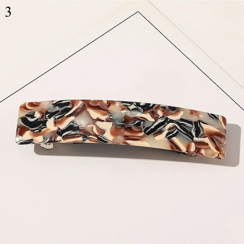 Acetate Spring Clip Tortoiseshell Hair Clip Elegant Women Long Barrette Rectangle Hairpins Hairgrips Vintage Hair Accessories