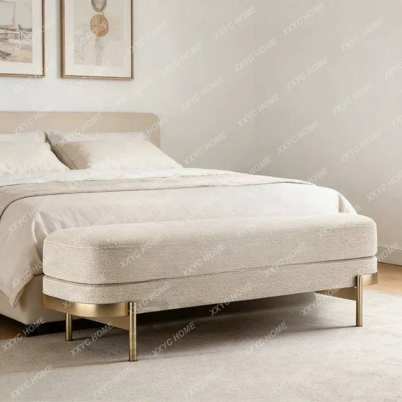 XXBedroom Bed End Stool Foot White Shoe Changing Stool Adults  Luxury Furniture