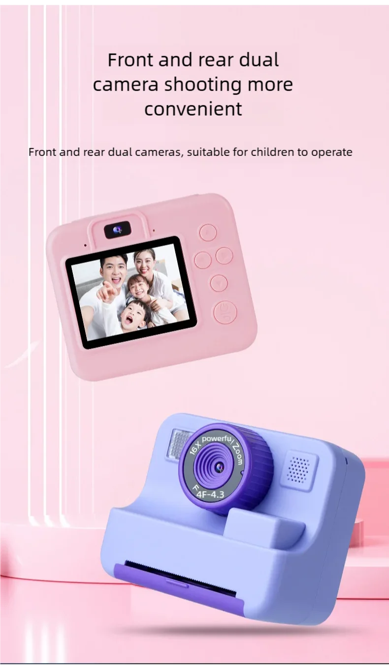New Kids' Instant Camera High-Definition Polaroid Camera Thermal Printing Camera Instant Photos Perfect Gift for Girls & Boys Ne