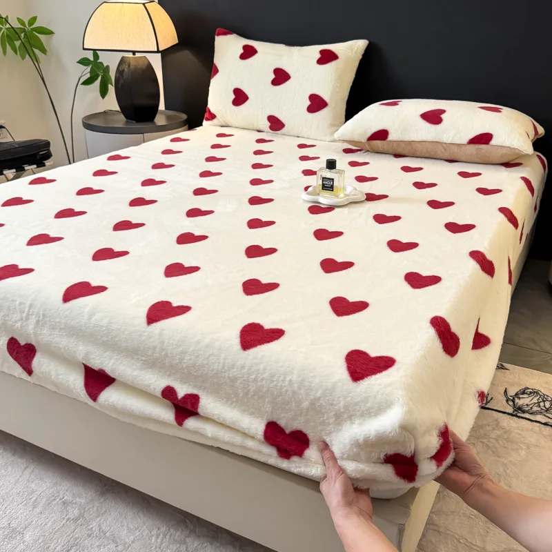 Rabbit plush Class A printed warm single bed hat winter plush thickened protective cover protective cover