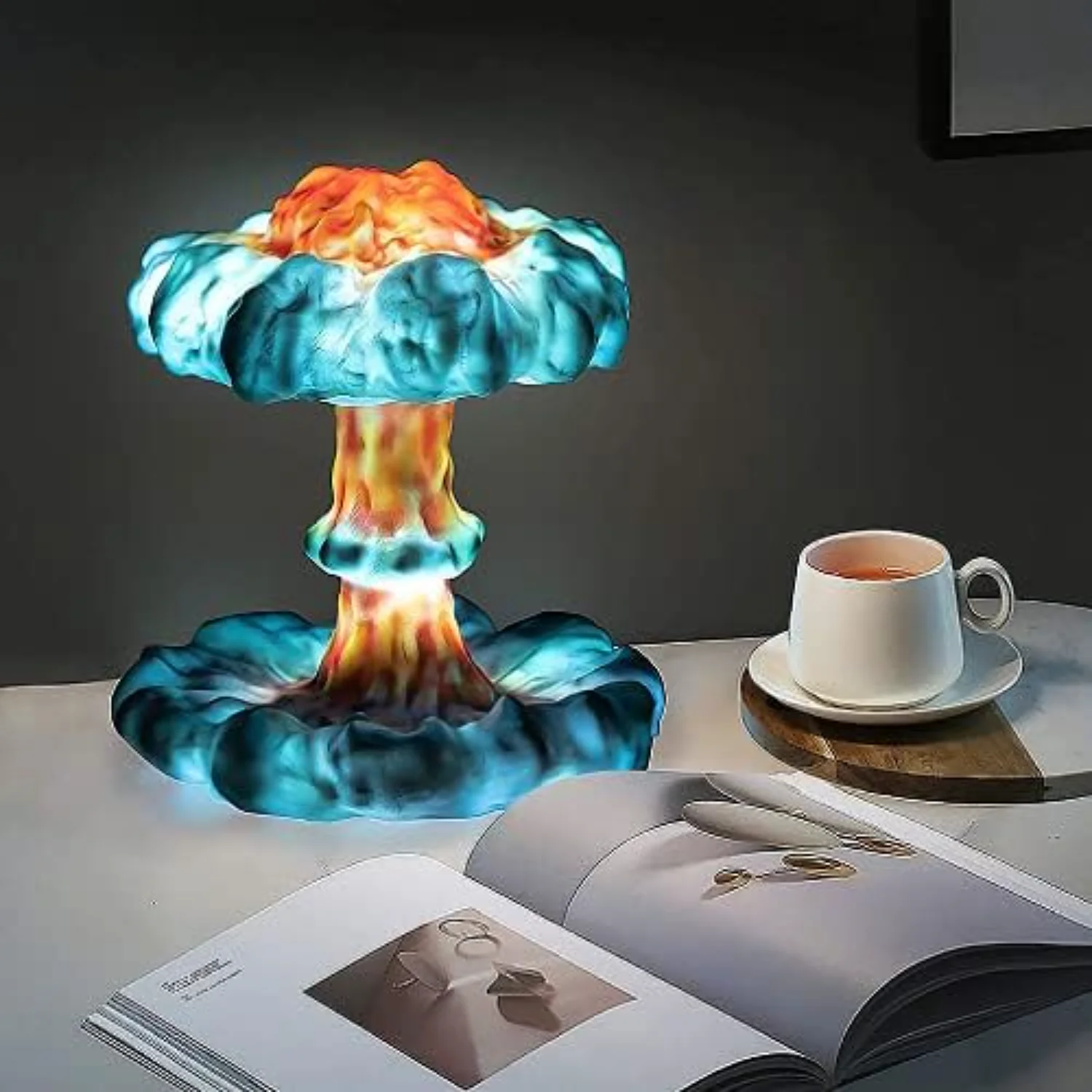 3D Paddestoel Wolk Nucleaire Explosie Lamp, Atoombom Model Sfeer Lamp, USB Controle LED Lamp Dimbaar Nachtlampje Decorat