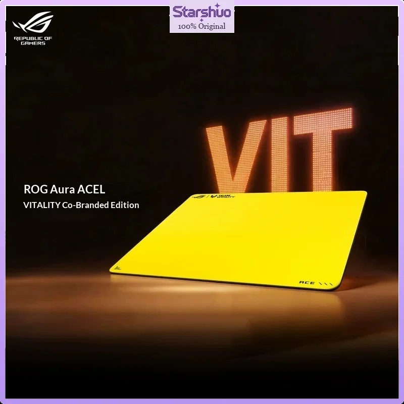 ROG Ace L Vitality Edition Yellow Gaming Mouse Pad Esports Control Surface Anti-slip Rubber Base Stitch-less Edge Water Resistan