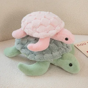 Plüsch Marineschildkröte für Mädchen, schönes Spielzeug, weiches Kissen, gefülltes Tier, Geschenk für Kinder, rosa, grün 8 Hauptverkaufswassergrün -Kissen - №8
