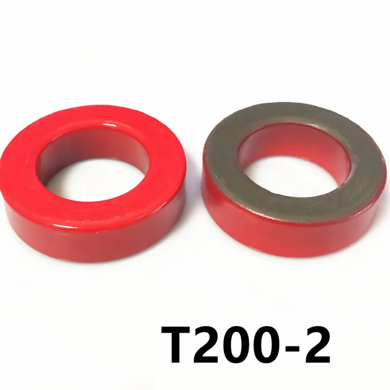 T200 Iron Powder Cores T200-2 OD*ID*HT 51*32*14 mm 12nH/N2 10uo Iron dust core Ferrite Toroid Core Coating Red gray AG