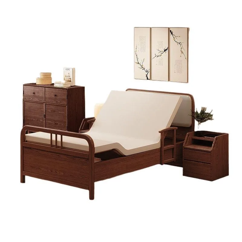 Elderly bed, elderly bed, intelligent multi-functional E0 rubber solid wood nursing bed, a must-have home bed