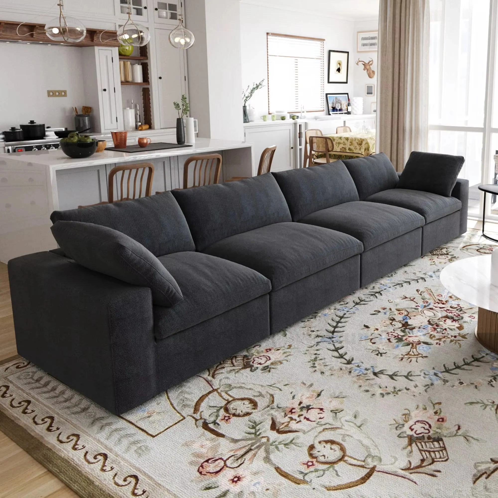 Wholesale Wabi Sabi Living Room Furniture Nordic Black Modular Sectional Couch Sofa Sets