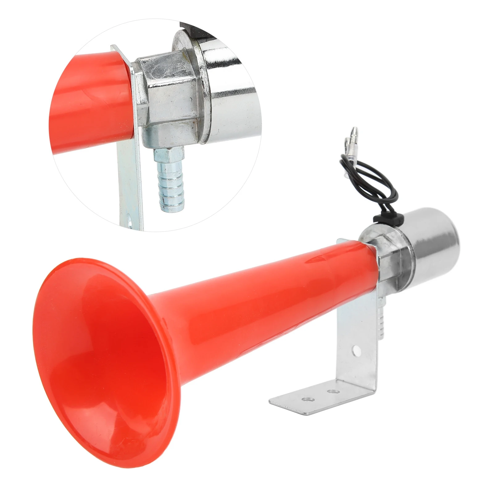 180DB Red Air Horn Universal Purpose 12V/24V Caravan Pressure Whistle Horn for Cars Trucks SUVs Motorcycles Horns