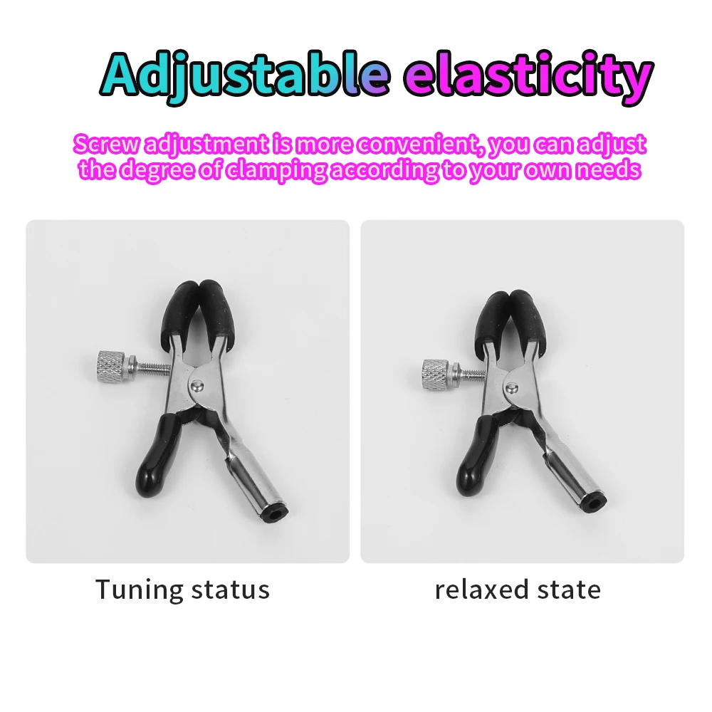Electric Shock Nipple Clamps Metal Labium Clitoris Clips for Breast Stimulation SM Adults Games Sex Toys for Female Male Gay 18+ - view 2