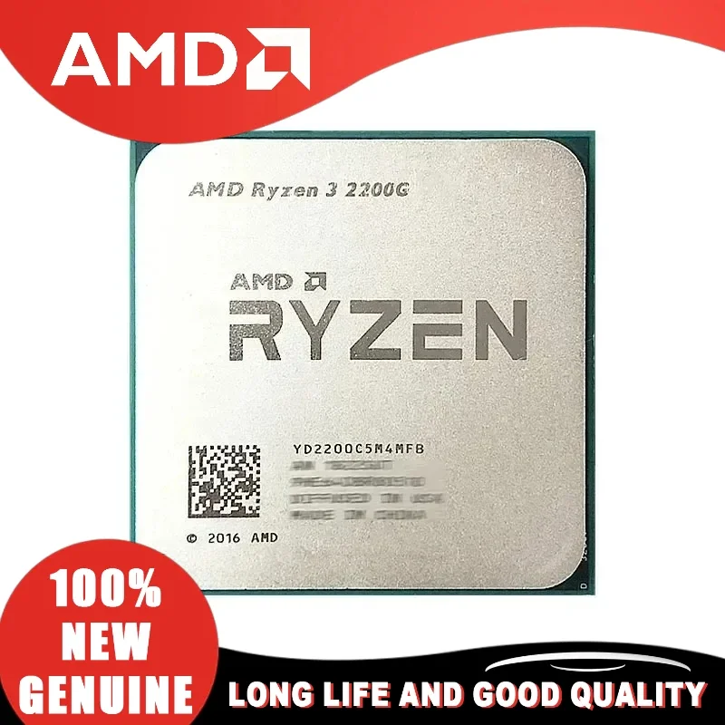 ：AMD Ryzen 3 2200G Hot Sale Socket AM4 CPU YD2200C5M4MFB 100% Brand New R3 2200G Quad-Core Quad-Thread 3.5 GHz Zen 0.014
