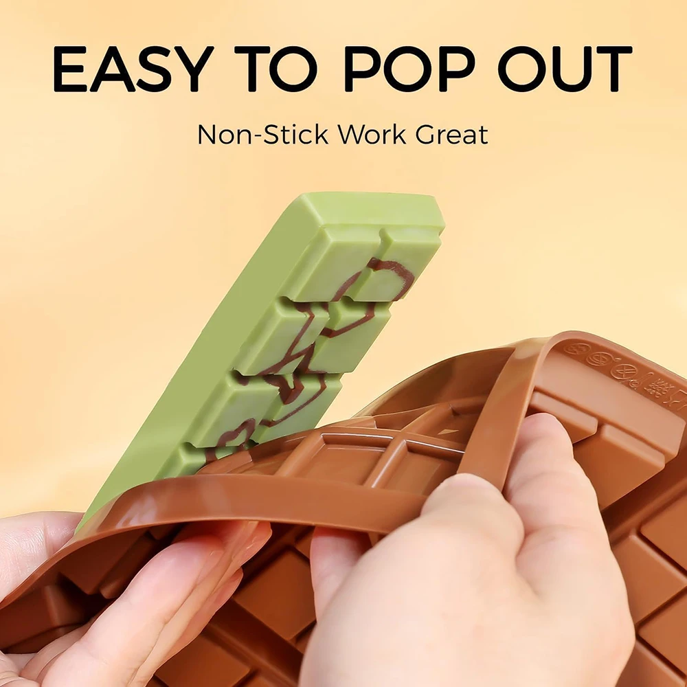 Chocolate Silicone Molds DIY Chocolate Bar Mold Chocolate Chip Mold for Stuffed Bar Premium Candy Bar Mold Easy to Clean