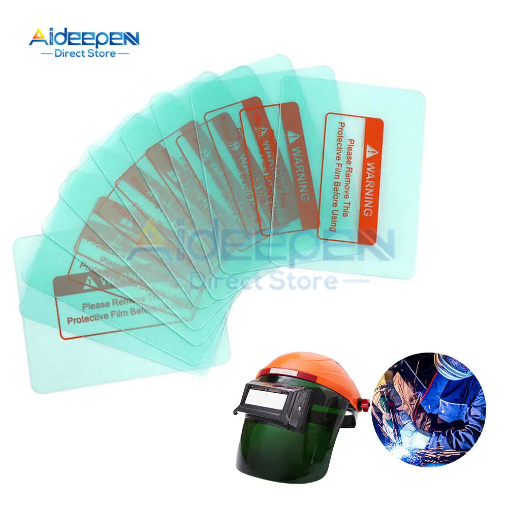 10Pcs Welding Helmet Lens Cover Polycarbonate Transparent Protective Plate Sheet Film For Auto Darkening Welding Masks