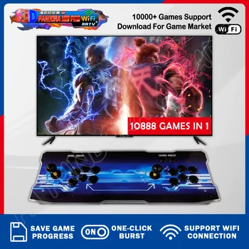 กล่อง EX2 10888อิน1 Pandora Saga 3D WiFi Retro Arcade Console bartop 8 WAY จอยสติ๊กปุ่มแบบดันรองรับเกม