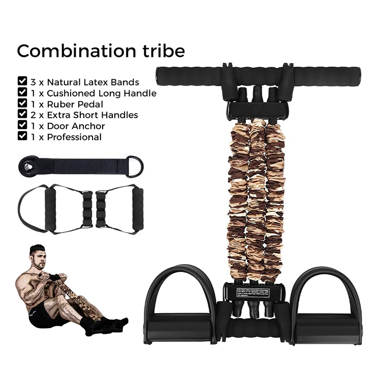 

Gym Equipment Tension Sit up Pull Latex Rope up Pedal Resistance Band 1