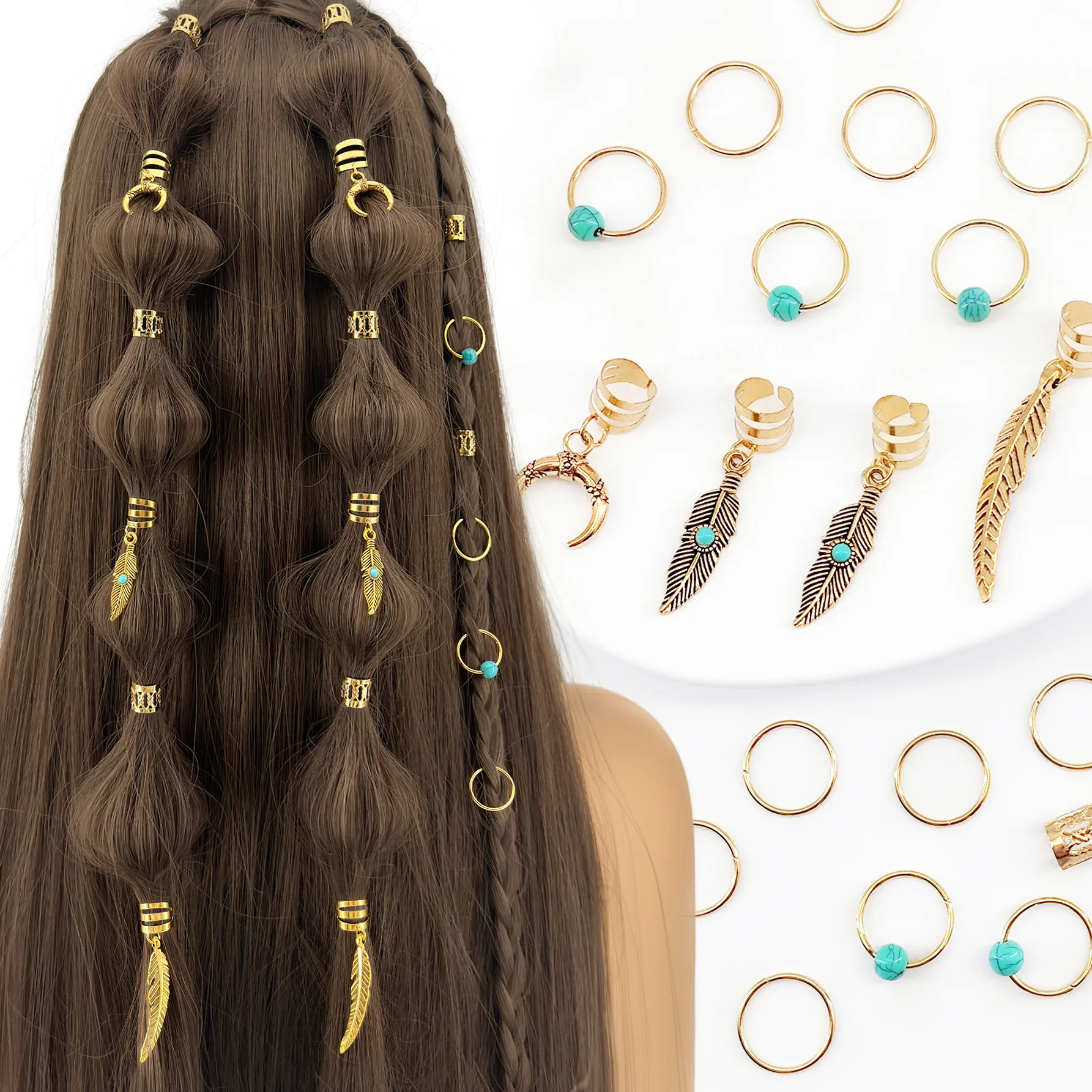 

31 Pieces Antique Reggae Dirty Braid Hair Loop Full Style Independent