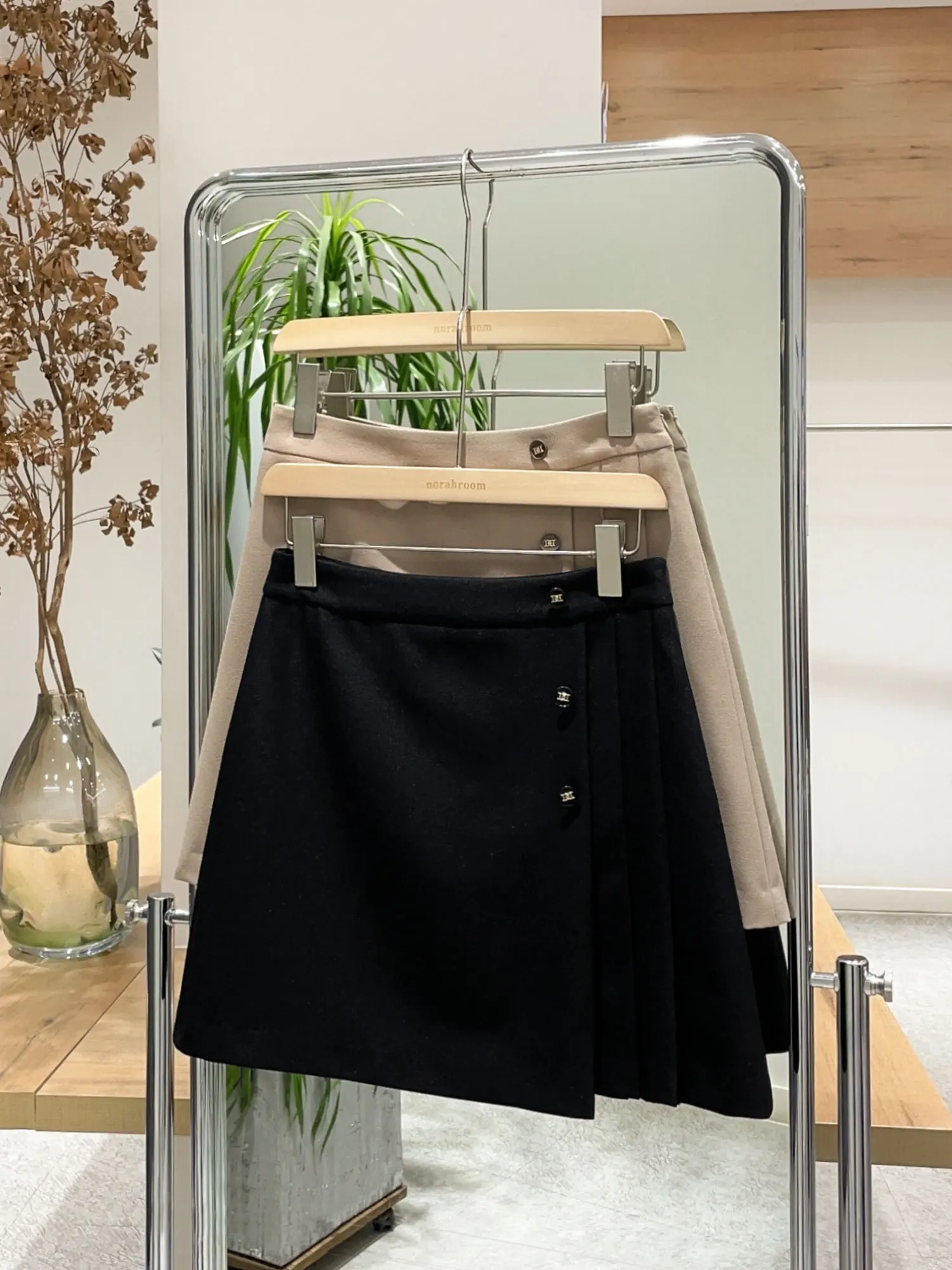 Nolara Authentic Spring 2026  Brand DP Korean Style Pleated  Skirt High Waist A-Line Polyester Casual Commute