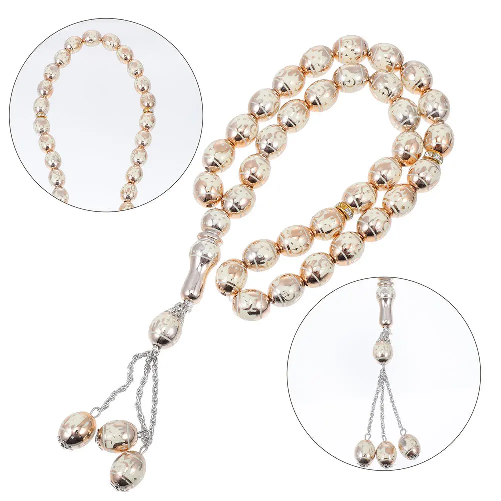 2 قطعة سبحة صلاة أكريليك تسبيح 33 عدد متعدد الألوان أساور مسبحة رمضان إسلامية التأمل العبادة الدينية مطرز