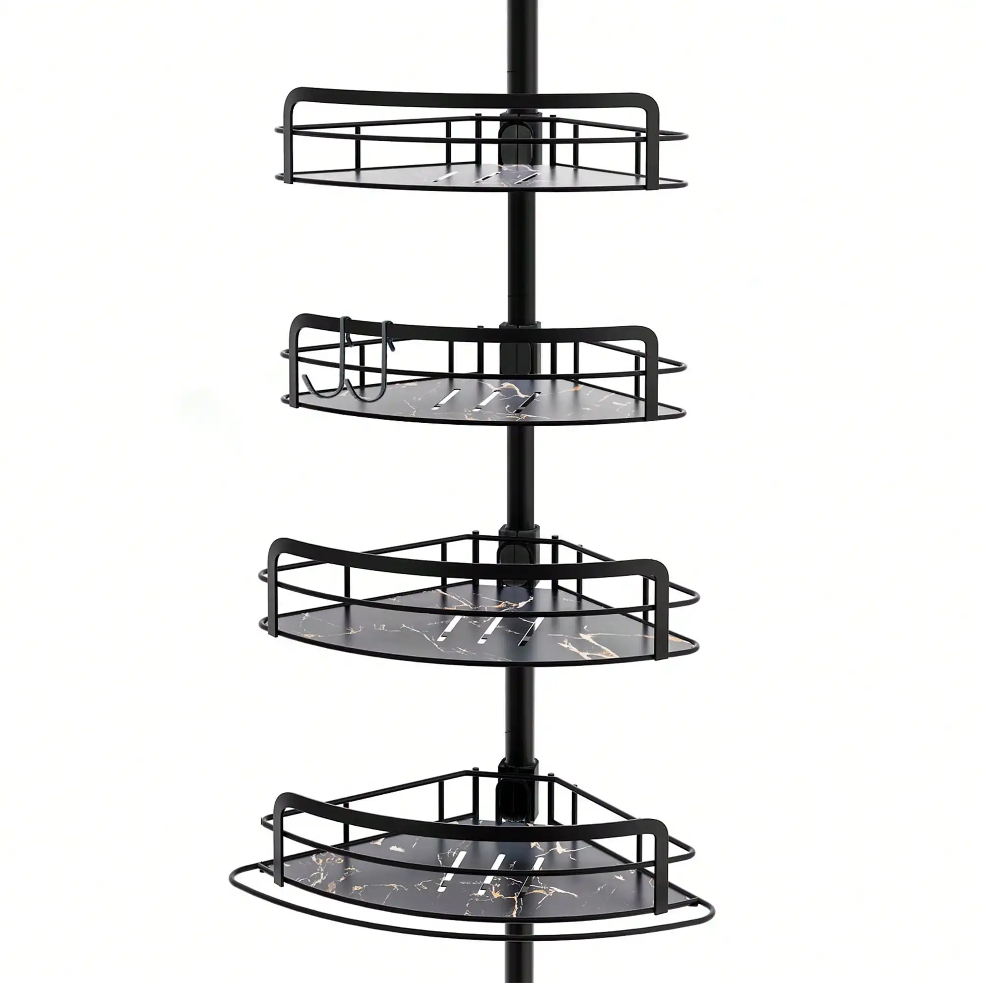 

4-Tier Corner Shower Caddy - 32.3-116.5in No-Drill Shelf, Bathroom Organizer & Decor