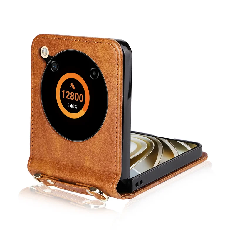 Leather Phone Case For ZTE Nubia Flip 5G 2024 Wallet Cover With Lanyard Card Holder Funda Coque