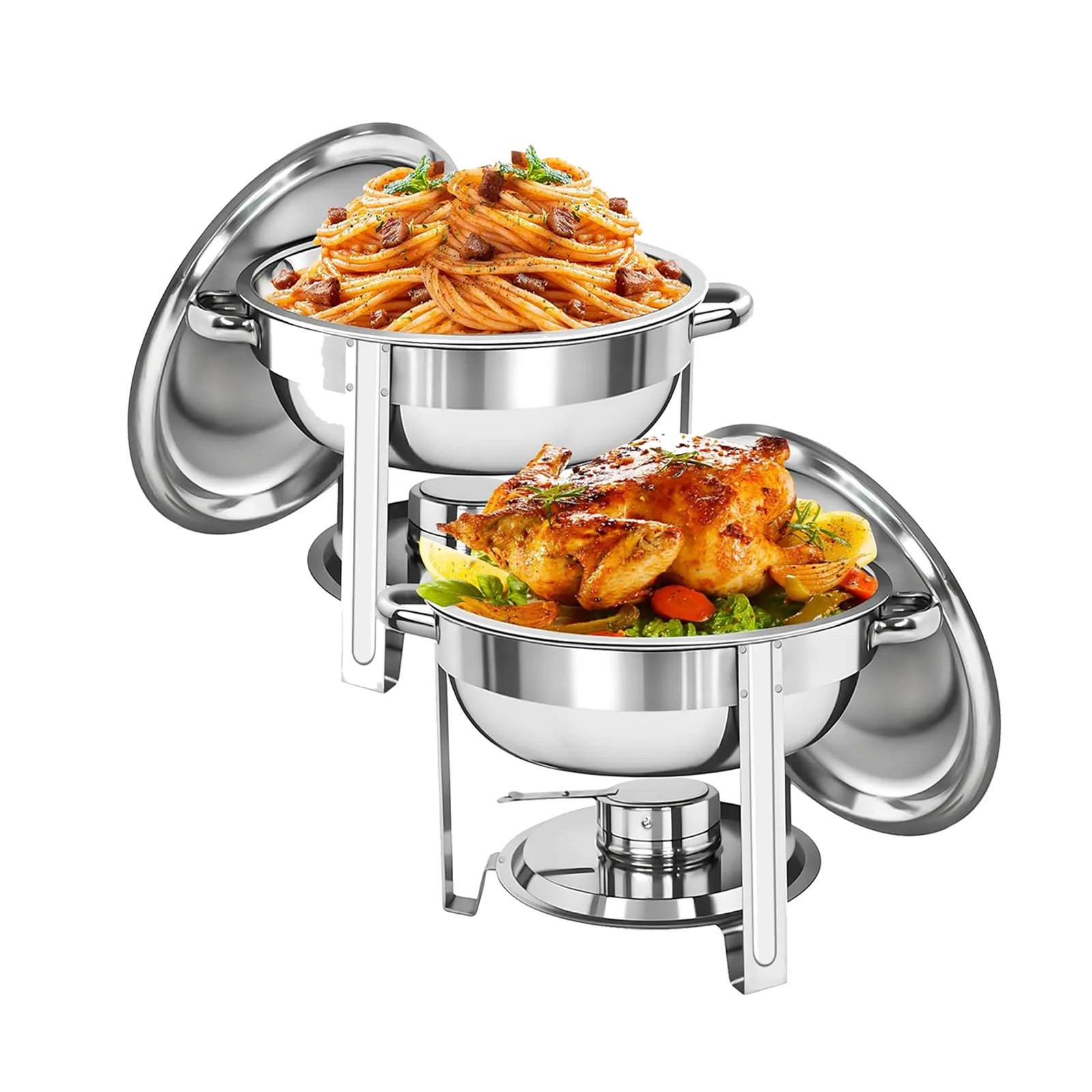 

2 Pack Chafing Dish Buffet Set 5 Quart Stainless Steel Food Warmer for Catering Party Wedding Restaurant Buffet Serving Hot