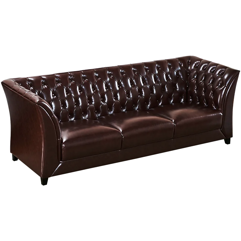 

American retro leather sofa first layer cowhide classic buckle combination living room furniture can be customized