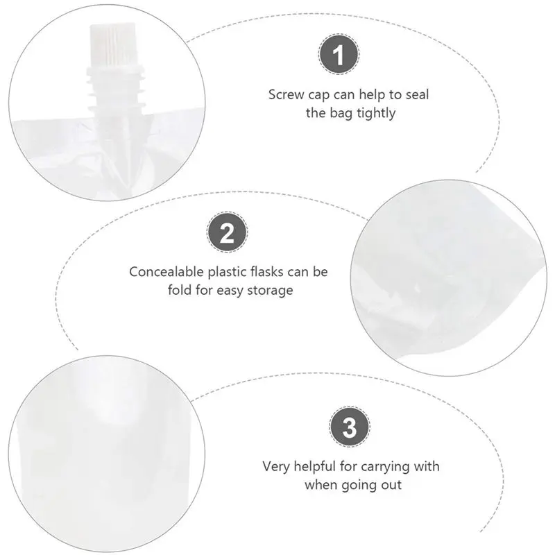 A27F-150PCS 100Ml Liquid Stand Bag Leak Proof Drink Packaging Bag Spout Pouch For Beverage Juice Milk Coffee Storage