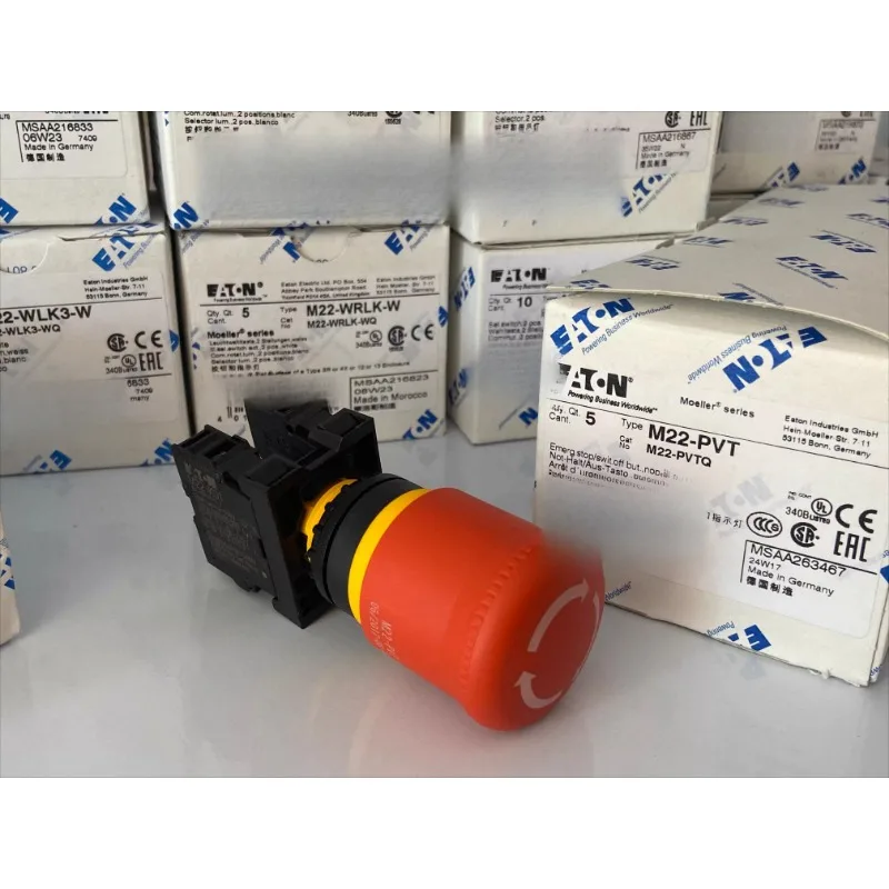 أجزاء لإعادة الضبط الدوار M22-PVT/K11/K01/K02/K03، مفتاح زر إيقاف الطوارئ، إيتون إيتون مولر #2